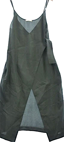 VIDEN Green Silk Wrap Summer Dress