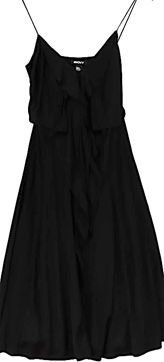 DONNA KARAN NY. DKNY Black Acetate Maxi Dress