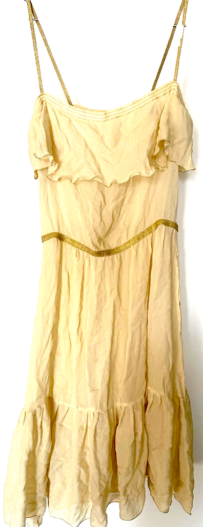 Miu Miu Italy. Vintage 100% Gold Silk Cocktail/Party Dress