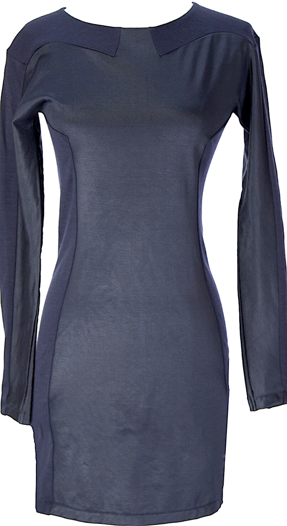 SURFACE TO AIR PARIS. NEW W/TAG Navy Viscose Blend Melange Noa Dress