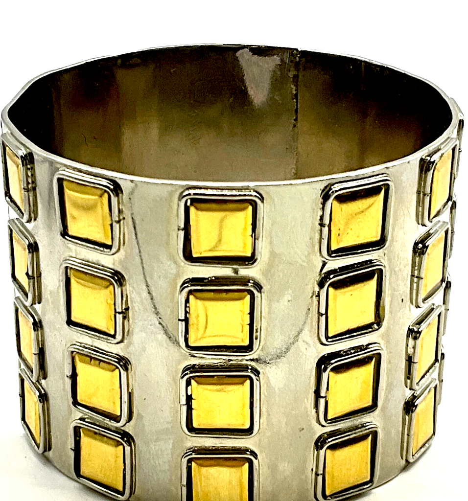 Premier Etage Paris. Vintage Silver And Gold Bangle Bracelet