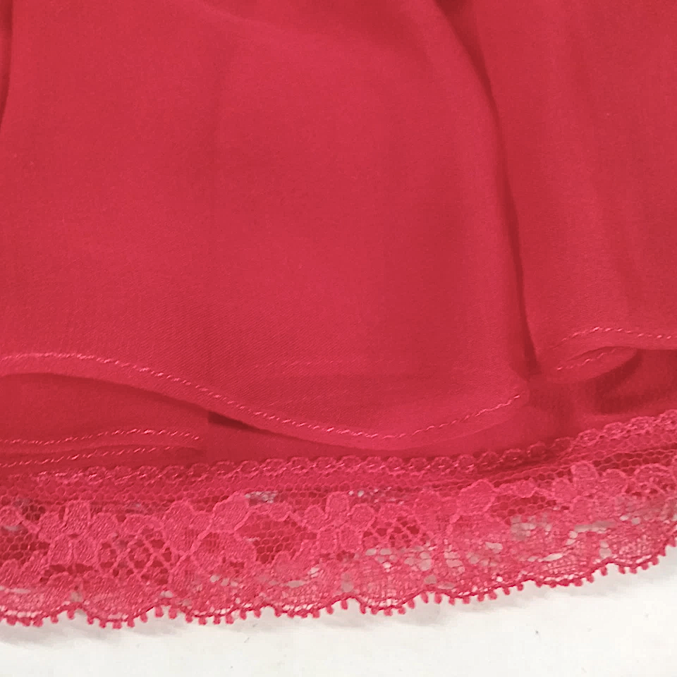 Gucci Italy. Red Silk Long Sleeve Dress