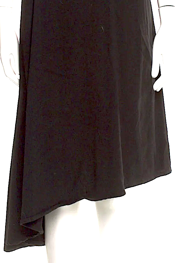 Ann Demeulemeester Belgium. Black Wool/Rayon blend Midi Length Dress