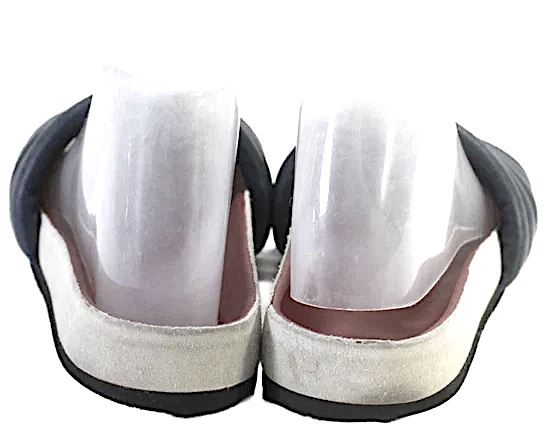 Isabel Marant Paris. Navy Leather Quilted Single Strap Slide Sandals Size 39