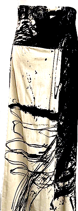 Masahiko Maruyama Japan. nude. Distortion 3. Black/Tan Abstract Cotton Skirt