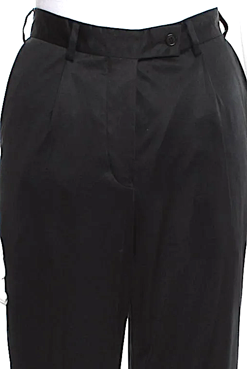 Helmut Lang NYC. Black Acetate/Nylon Vintage 1990's Collection Straight Leg Pants