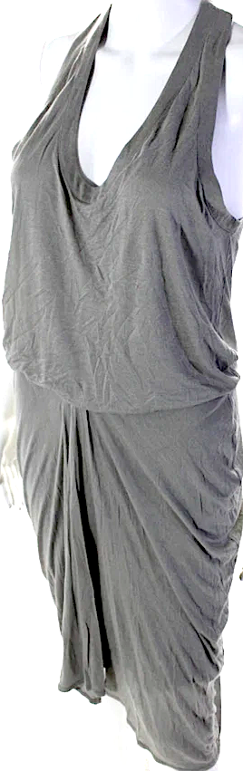Helmut Lang NY. Gray Scoop Neck Sleeveless Shift Dress