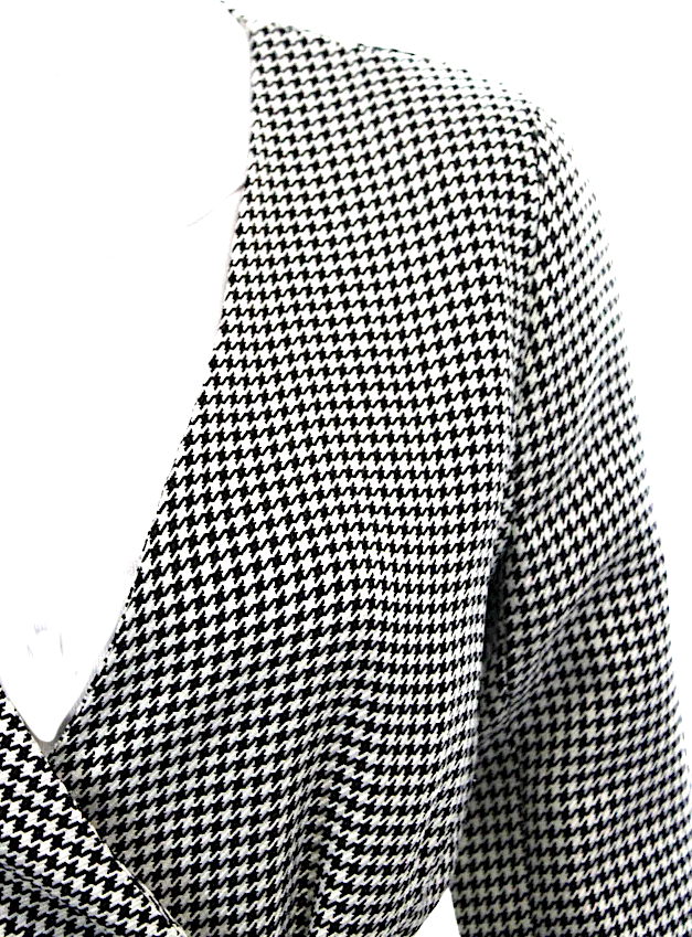 Jason Wu Long Sleeves V-Neck Wool Houndstooth Double Breasted Jacket
