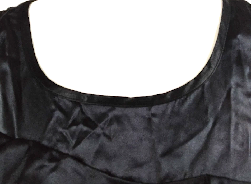 Prada Italy. Black Silk Ruffle Top