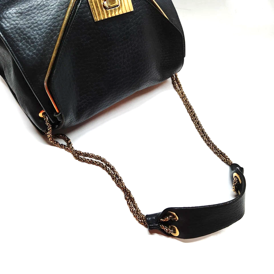 Chloe PARIS. PHOEBE PHILO Vintage Black Leather Shoulder Bag