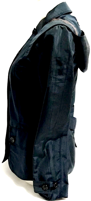 Prada Italy. Midnite Blue Silk/Poly Blend Jacket