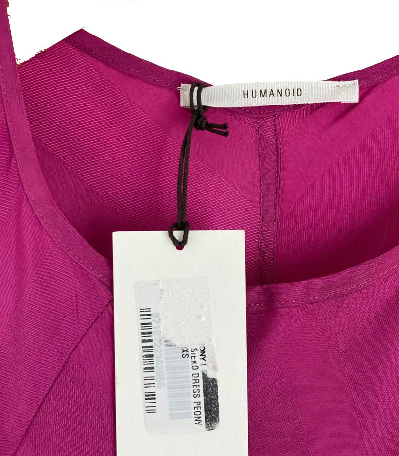 Humanoid Amsterdam. NEW W.TAG. Peony Pink Cupro Viscose Sleeveless Maxi Sieko Dress