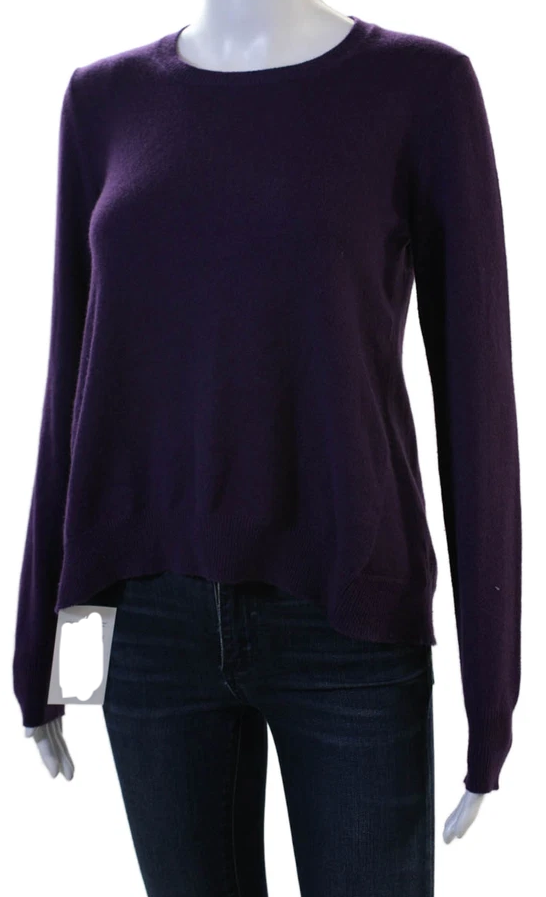Marni Italy. Eggplant Color Cashmere Long Sleeve Pullover Crew Neck
