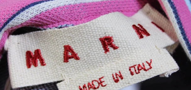 Marni Italy. Pink Striped Jacquard Technical Knit Flare Leg Pants