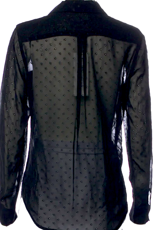 Comme des Garçons Comme des Garçons Japan. Black Viscose Long Sleeve Button-Up Top
