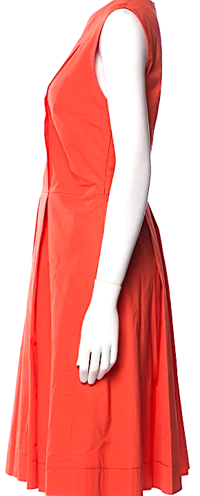 Blumarine ITALY. By Anna Molinari Cotton Blend V-Neck Knee-Length Dress