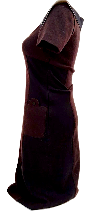 Fendi Italy. Black Wool Dress