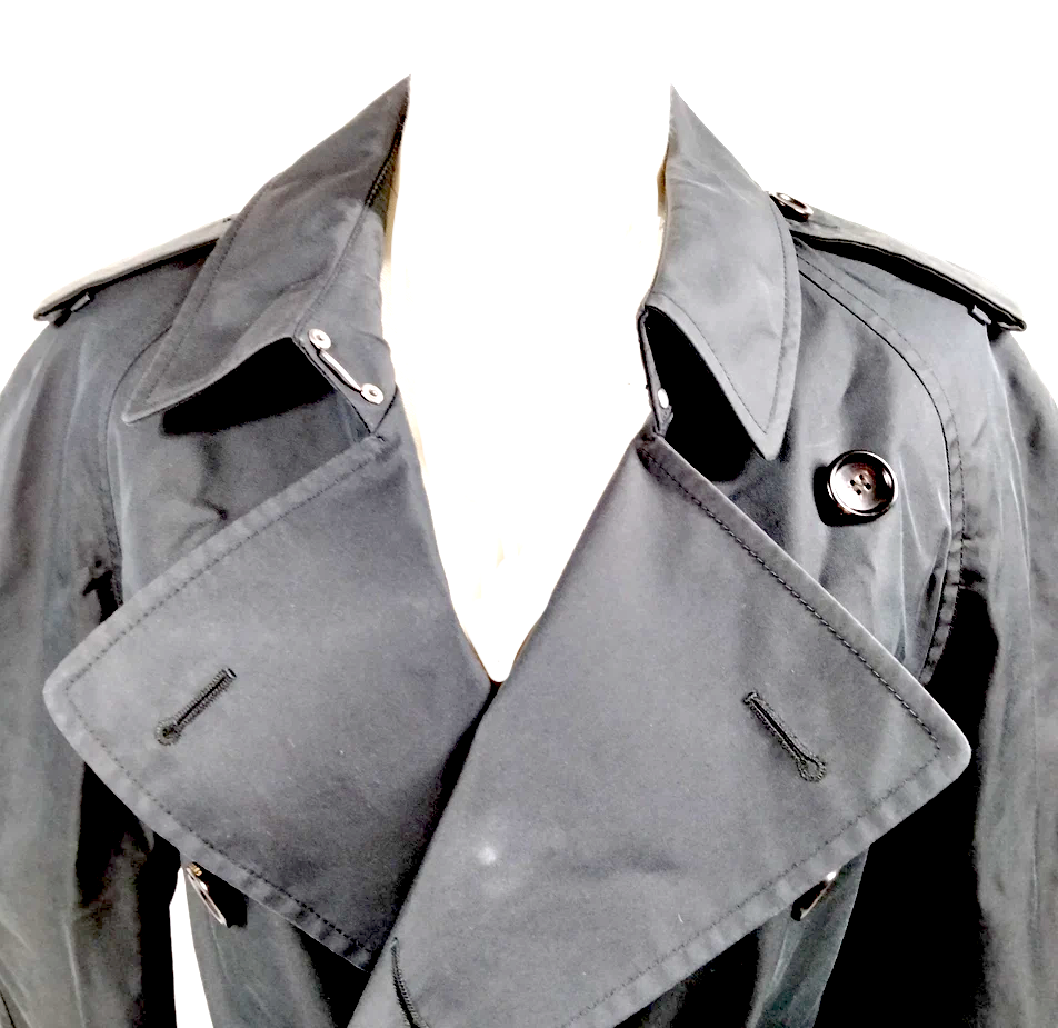 Gucci Italy. Vintage Black Cotton Nylon Rayon Coat