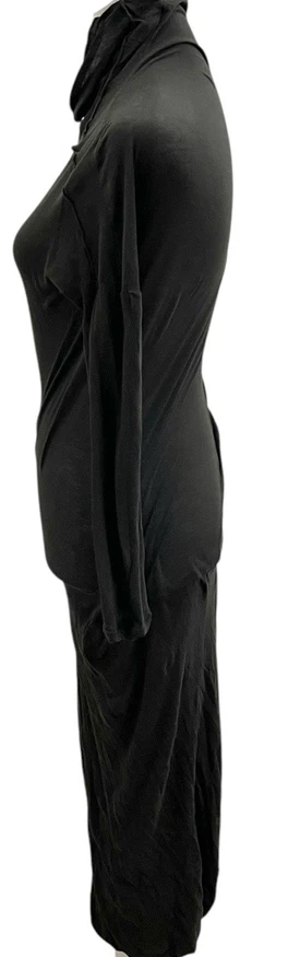 Humanoid Netherlands. Lightweight Gray Turtleneck Bodycon Long Sleeve Midi Dress