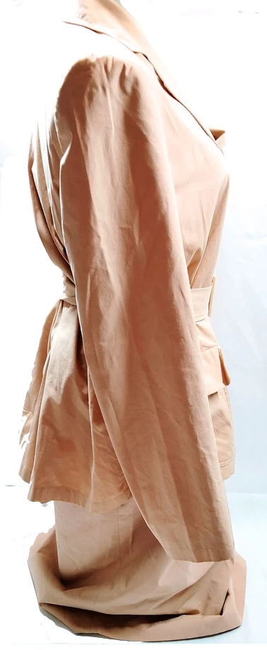 Ferragamo Italy. Cotton Polyurethane Jacket/Skirt Suit
