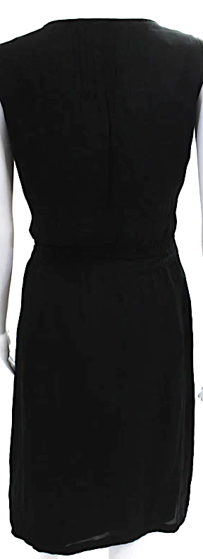 Prada Italy. Black Silk Sleeveless Full Length A Line Maxi Dress