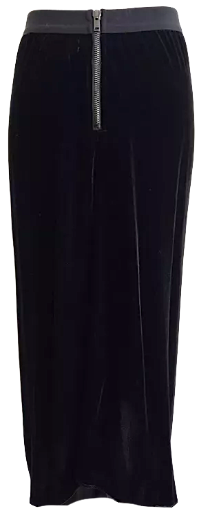 Isabel Marant Paris. Black Velvet Tursanne Asymmetric Midi Skirt