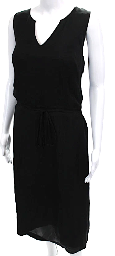 Prada Italy. Black Silk Sleeveless Full Length A Line Maxi Dress