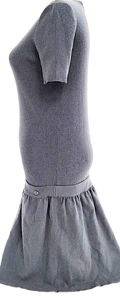 Chanel Paris. Grey Wool, Cashmere Dress