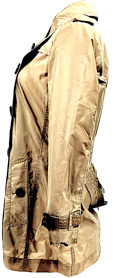 Burberrybrit UK. Khaki Nylon Double Breasted Trench Style Coat