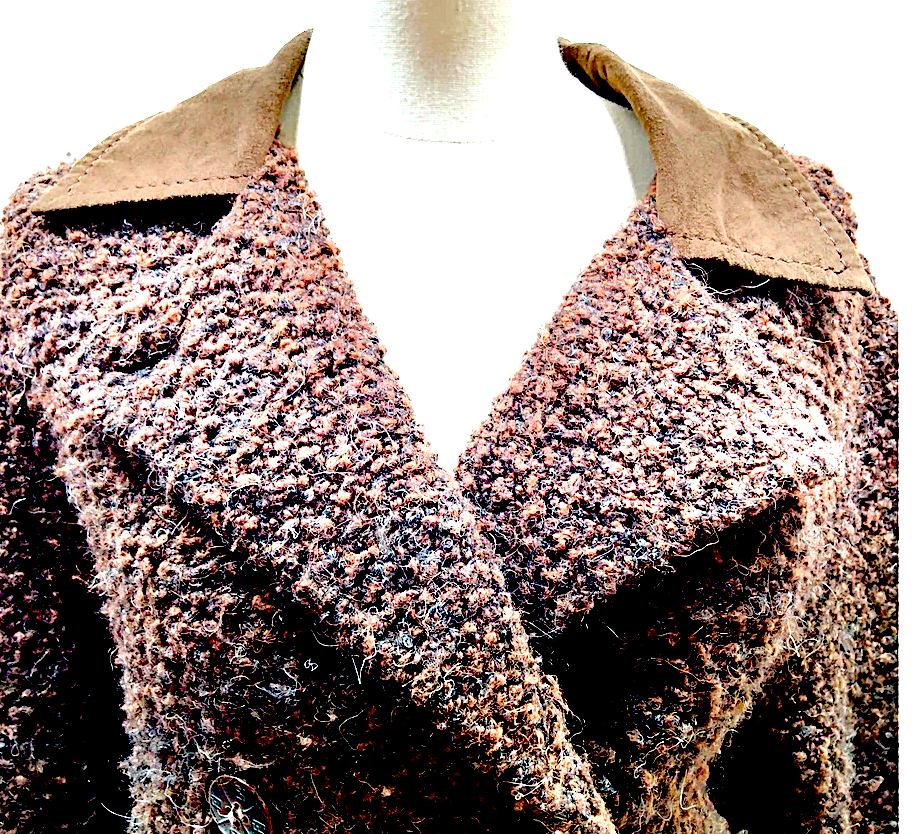 Fendi Italy. Brown Acrylic, Wool, Nylon Coat