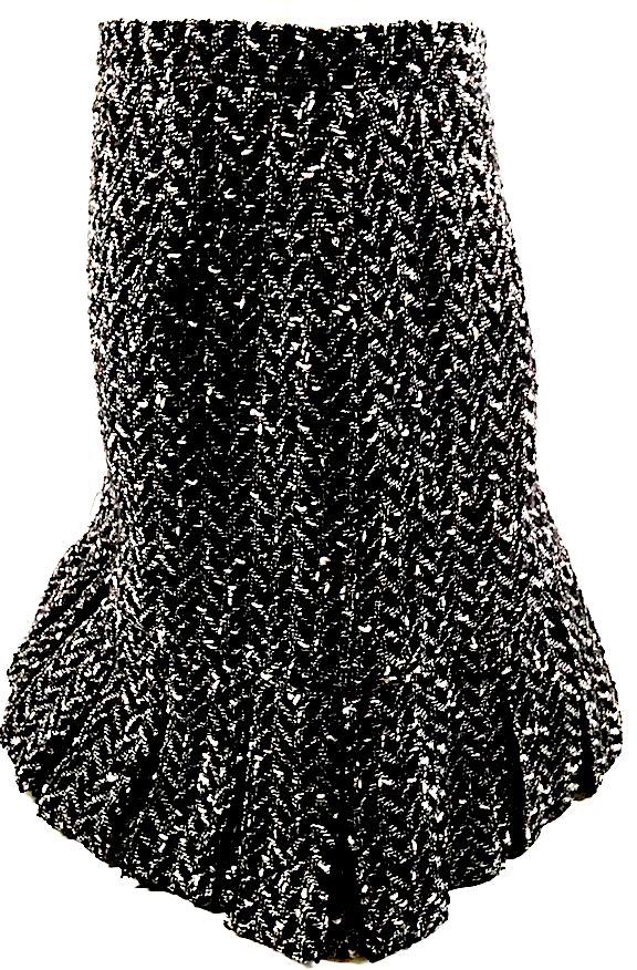 Chanel Paris. Black Tweed Wool, Nylon Skirt