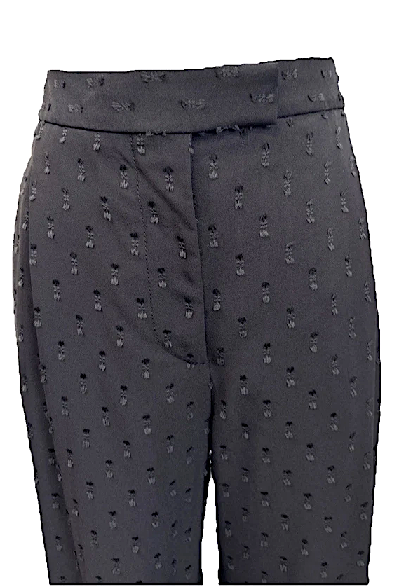 NWT Alexander McQueen Black Tuxedo Swiss Dots Flat Front Pants