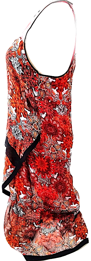 Helmut Lang NY. Red Rayon, Silk, Polyester Dress