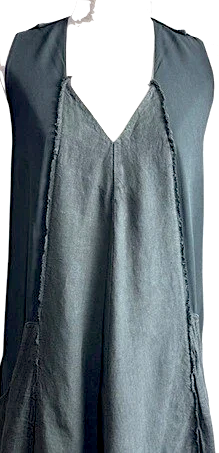 Transit Par Such Italy. Slate Grey Linen Lagenlook Maxi Dress