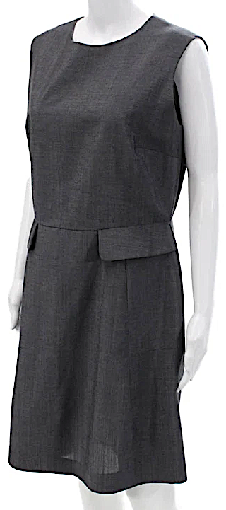 Yves Saint Laurent Paris. Gray Round Neck Sleeveless A-Line Mini Dress