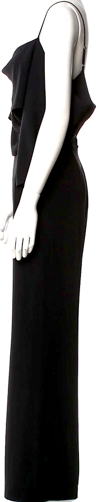 Maison Margiela MM6 Paris. Black Viscose Blend Cowl Neck Jumpsuit