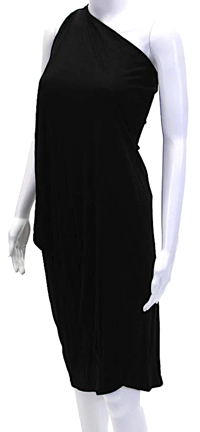 Jil Sander Black Silk Sleeveless Slanted Neckline Slip Snakeskin Pattern Cotton Casual Dress