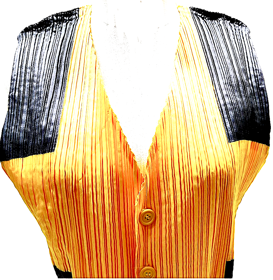 ISSEY MIYAKE JAPAN. Multi-Color PolyTech Pleats Top