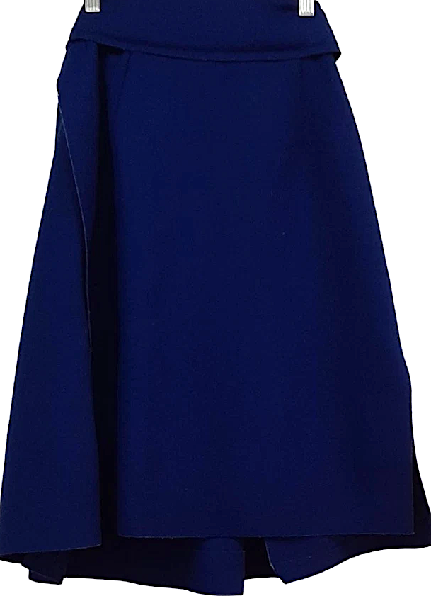 BALENCIAGA PARIS. Cobalt Blue Wool Skirt