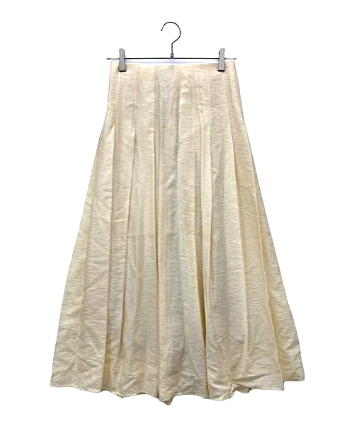 TOMORROWLAND JAPAN. BALLSEY. ivory Cotton Dobby Twill Tuck Pleated Long Skirt