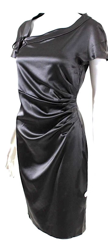 Alberta Ferretti Italy. Philosophy. Gray Ruched Body Con Dress