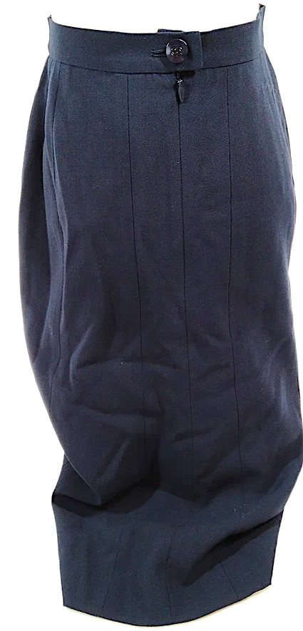 Chanel PARIS. Black Wool, Silk, Spandex Skirt