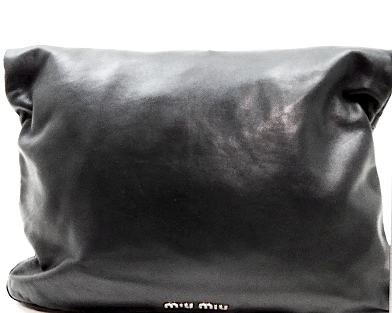 Miu Miu Italy. Black Leather Combo Clutch/ Shoulder Bag / Hand Bag
