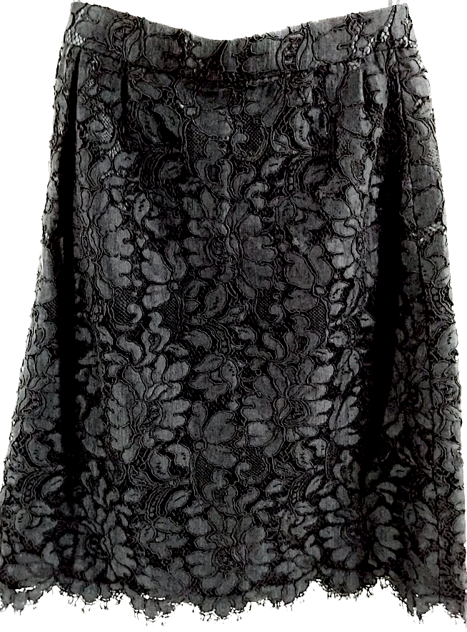 Yves Saint Laurent Paris. Black Nylon/Cotton Skirt