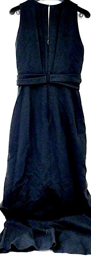 Maxmara Italy. Black PolyTech Midi Length Dress