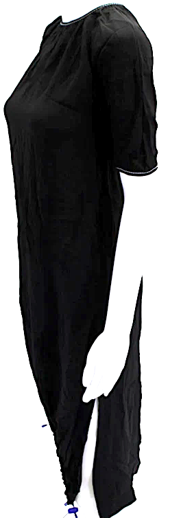 Marni Italy. Black Viscose Back Zip Sleeveless Crew Neck Knee Length Dress