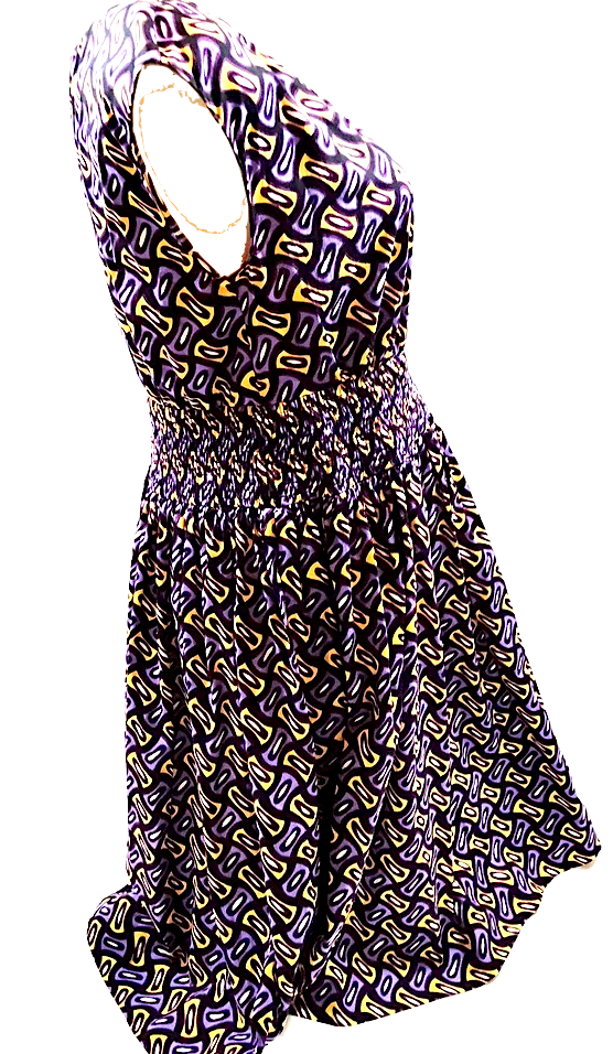 Prada Italy. Vintage Print Cotton/Elastane Dress