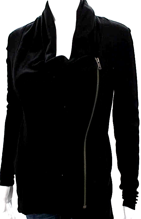 Helmut Lang NY. Black Wool Asymmetric Knit Jacket Black