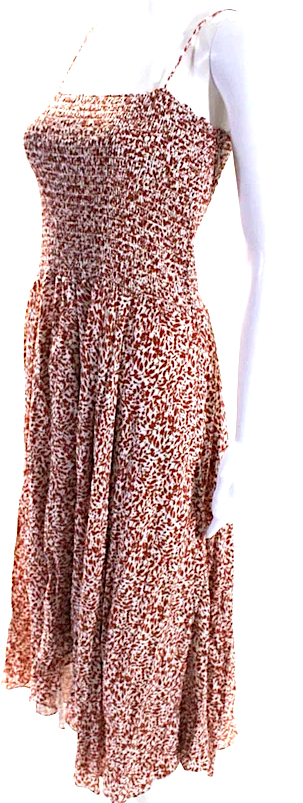 Proenza Schouler NY. Neutrals Square Neck Sleeveless Abstract Print Dress