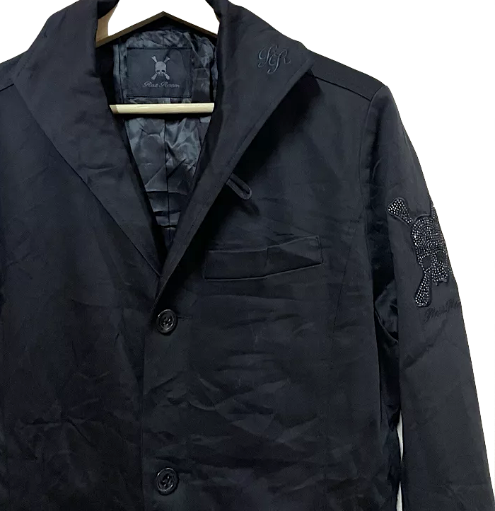 Roen By Hiromu Takahara Japan Designer Skull Logo Super Black Trench Coat